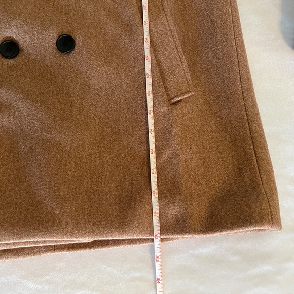 S Mens Double-breasted Hooded Jacket Parka Winter Outwear Tan Pea Coat Brown NWO - Picture 3 of 10